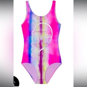 NWT PILYQ Girls tie dye friends one piece swimsuit size 12